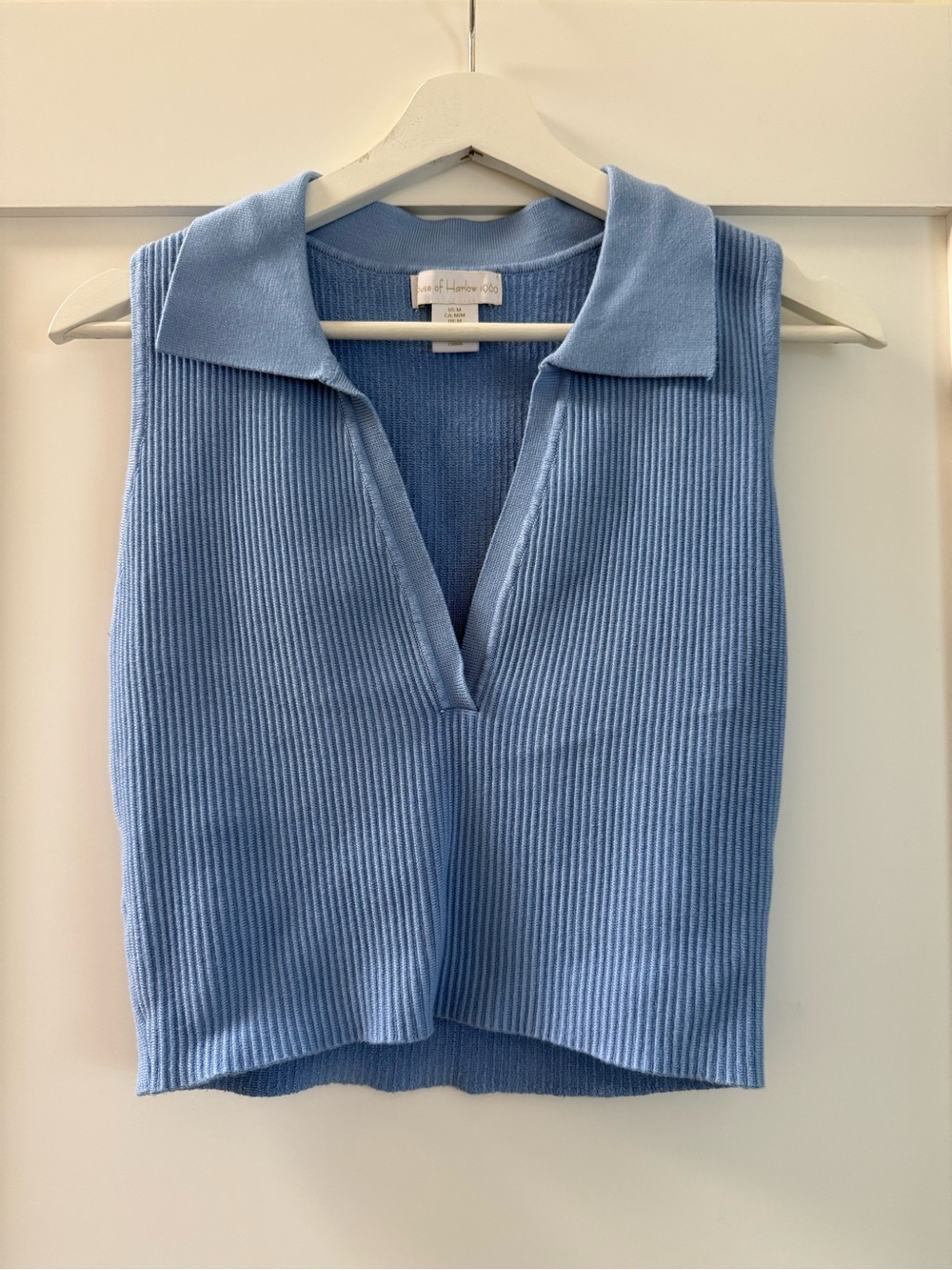 Harlow Light Blue Ribbed V-Neck Tank
